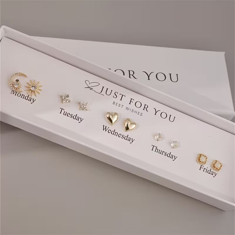 Écrin Céleste – Coffret Bijoux 5 Paires