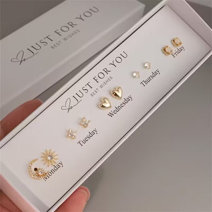 Écrin Céleste – Coffret Bijoux 5 Paires