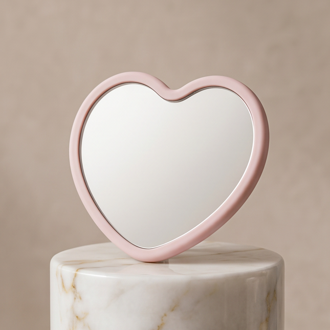 HeartPocket– Miroirs Compacts (Design Cœur & Ruban)