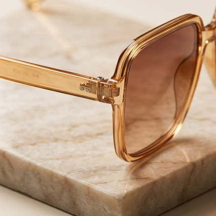 Honey Shine – Lunettes Transparentes Ambrées
