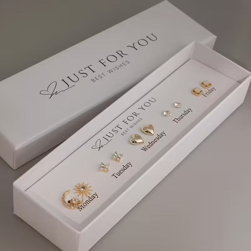 Écrin Céleste – Coffret Bijoux 5 Paires
