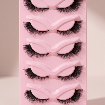 Faux Cils Effet Naturel Wispy – Demi-Longueur & Finition douce vison look