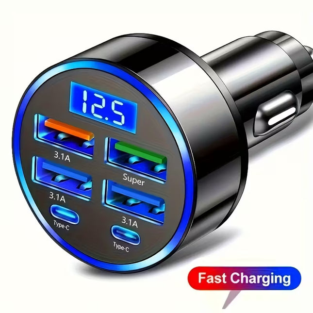 PowerDrive 4 – Chargeur Voiture 4 Ports Rapide PD & QC3.0