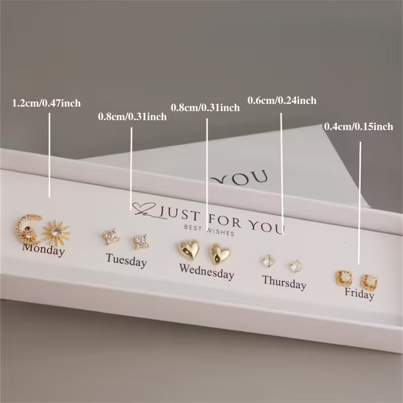 Écrin Céleste – Coffret Bijoux 5 Paires