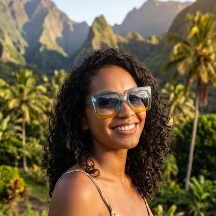 Sky Blend – Lunettes Dégradé Bleu & Jaune