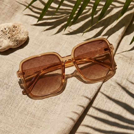 Honey Shine – Lunettes Transparentes Ambrées