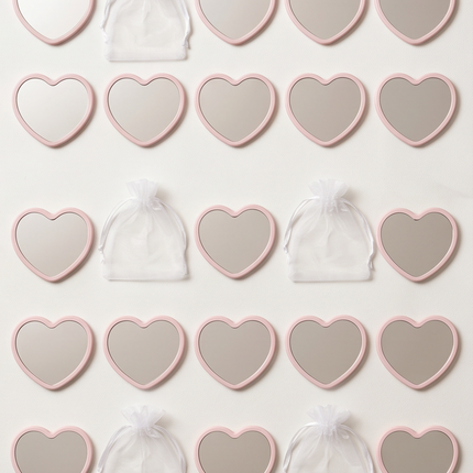 HeartPocket– Miroirs Compacts (Design Cœur & Ruban)