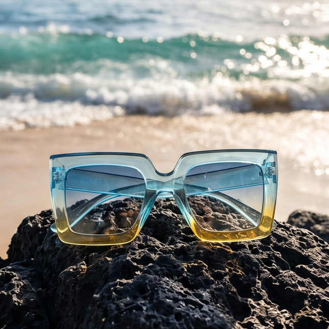 Sky Blend – Lunettes Dégradé Bleu & Jaune