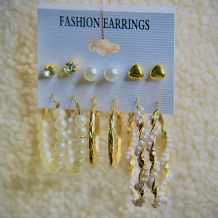 Irina - Coffret Douce Noblesse – Doré & Perles Intemporelles (6 paires)
