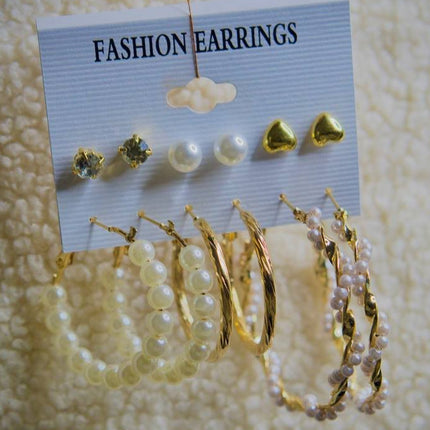 Irina - Coffret Douce Noblesse – Doré & Perles Intemporelles (6 paires)