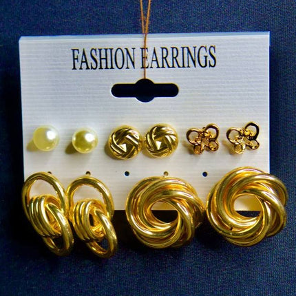 Virginia - Coffret Union Dorée – Formes Entrelacées & Élégance Moderne (6 paires)
