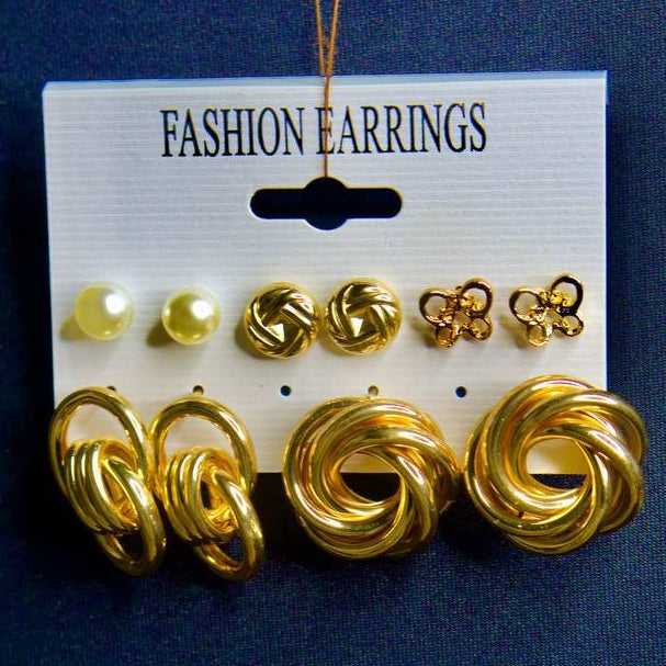 Virginia - Coffret Union Dorée – Formes Entrelacées & Élégance Moderne (6 paires)