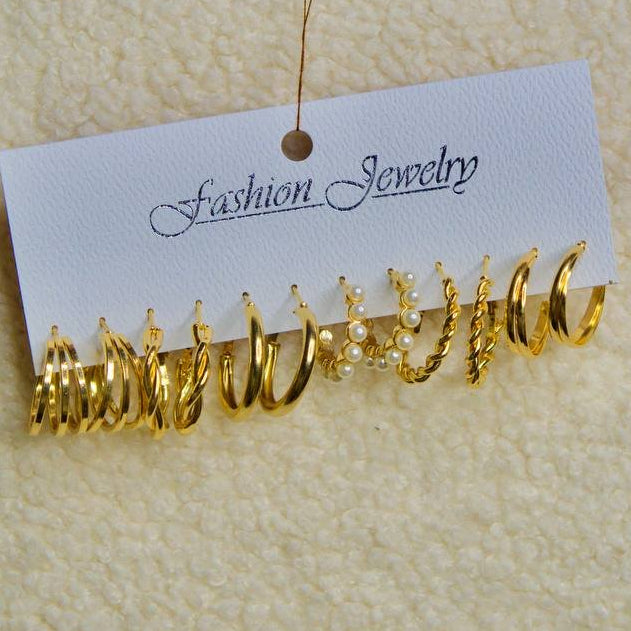 Aphrodite – Lot de 6 paires de boucles d’oreilles