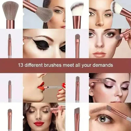 Ensemble de Pinceaux Maquillage Premium (13 pièces) – Douceur Absolue & Finition Parfaite