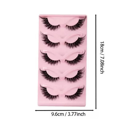 Faux-Cils Manga Look – Longueur Naturelle & Effet Œil Ailé | Lot de 5 Paires