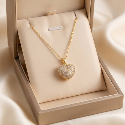 Éléonore | Collier élégante avec strass - Forme de cœur