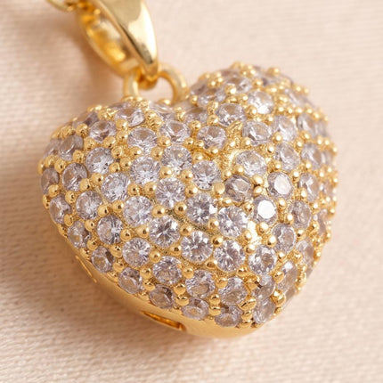 Éléonore | Collier élégante avec strass - Forme de cœur