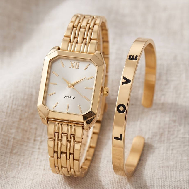 Divéa | Ensemble de Montre & Bracelet pour femme - Chic, Décontracté & Love - 3 Coloris