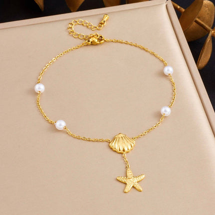 Corélya | Chaine de cheville - Tendence - Etoile de mer & Coquillage