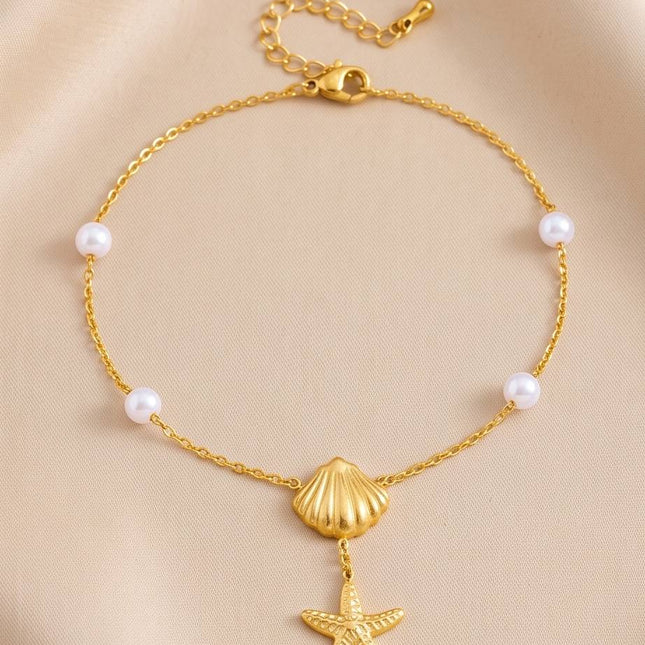 Corélya | Chaine de cheville - Tendence - Etoile de mer & Coquillage