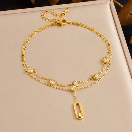 Lumérys | Chaîne de cheville - Diamant Strass - Elégance & Beauté des îles