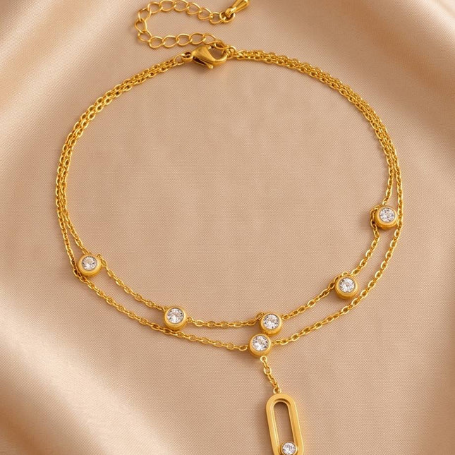 Lumérys | Chaîne de cheville - Diamant Strass - Elégance & Beauté des îles