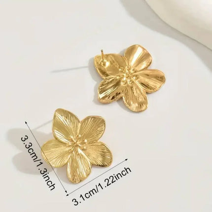 Boucles Élégance Florale – Raffinement Doré & Féminité Naturelle