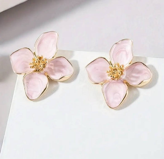 Boucles Rose Pétale – Douceur Florale & Féminité Délicate