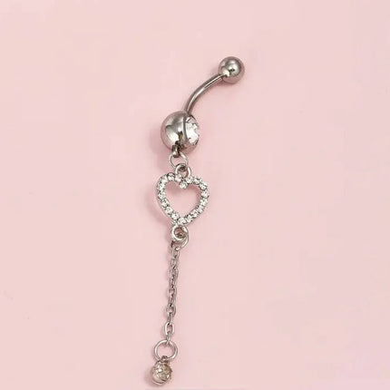 Anneau de Nombril Cœur d’Éclat – Séduction Fine & Féminité Brillante