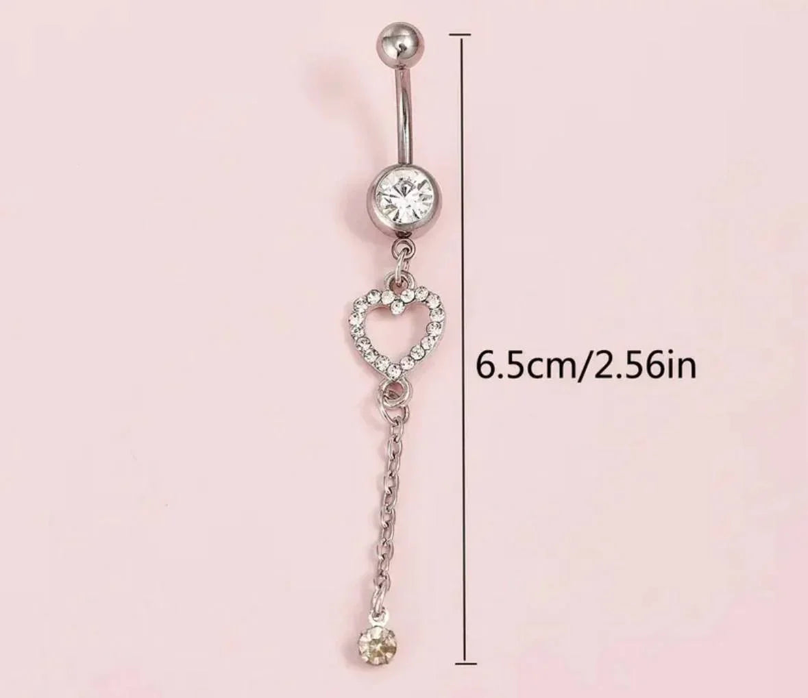 Anneau de Nombril Cœur d’Éclat – Séduction Fine & Féminité Brillante