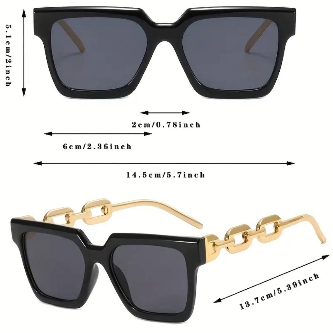 Lunettes Rétro Chic – Style Vintage & Chaîne Creuse Élégante